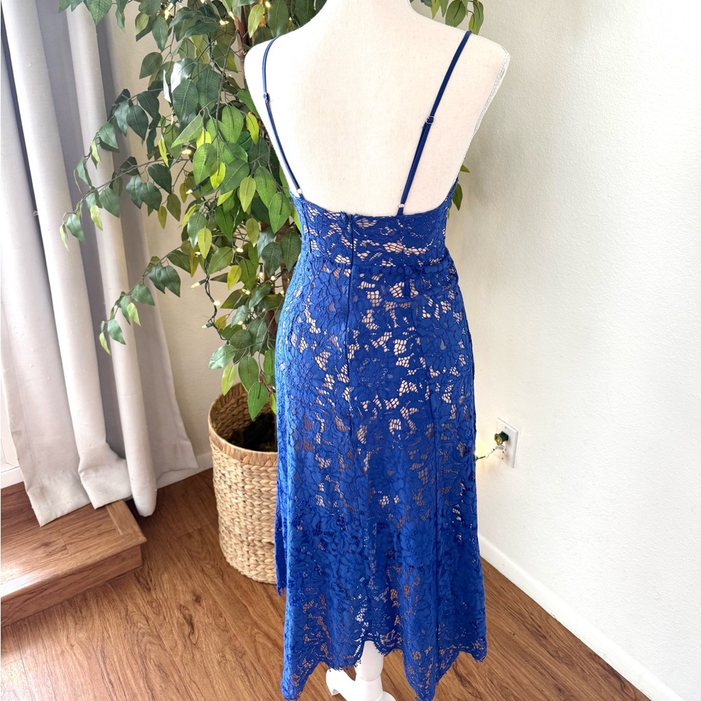 One Wish Royal Blue Lace Midi Dress, XS - Picture 7 of 10